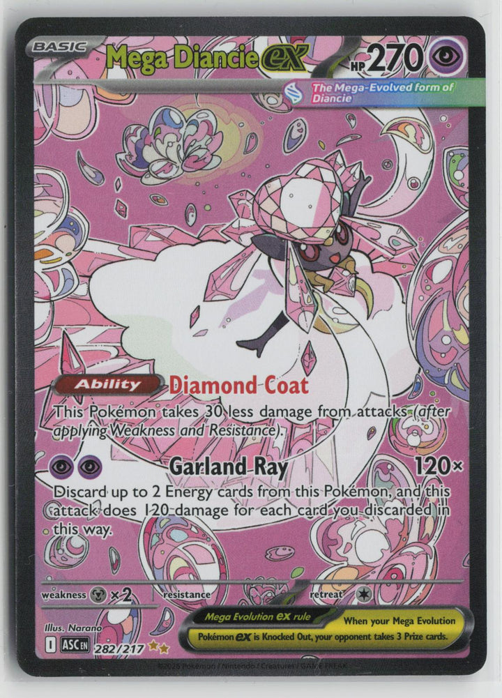 Mega Diancie ex 282/217 Ascended Heroes NM Holo Pokemon0