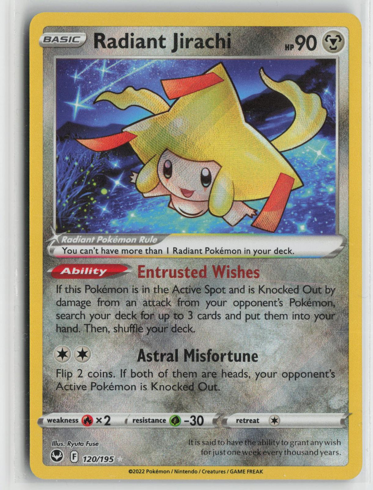 Radiant Jirachi 120/195 Silver Tempest NM Radiant Rare Holo Pokemon