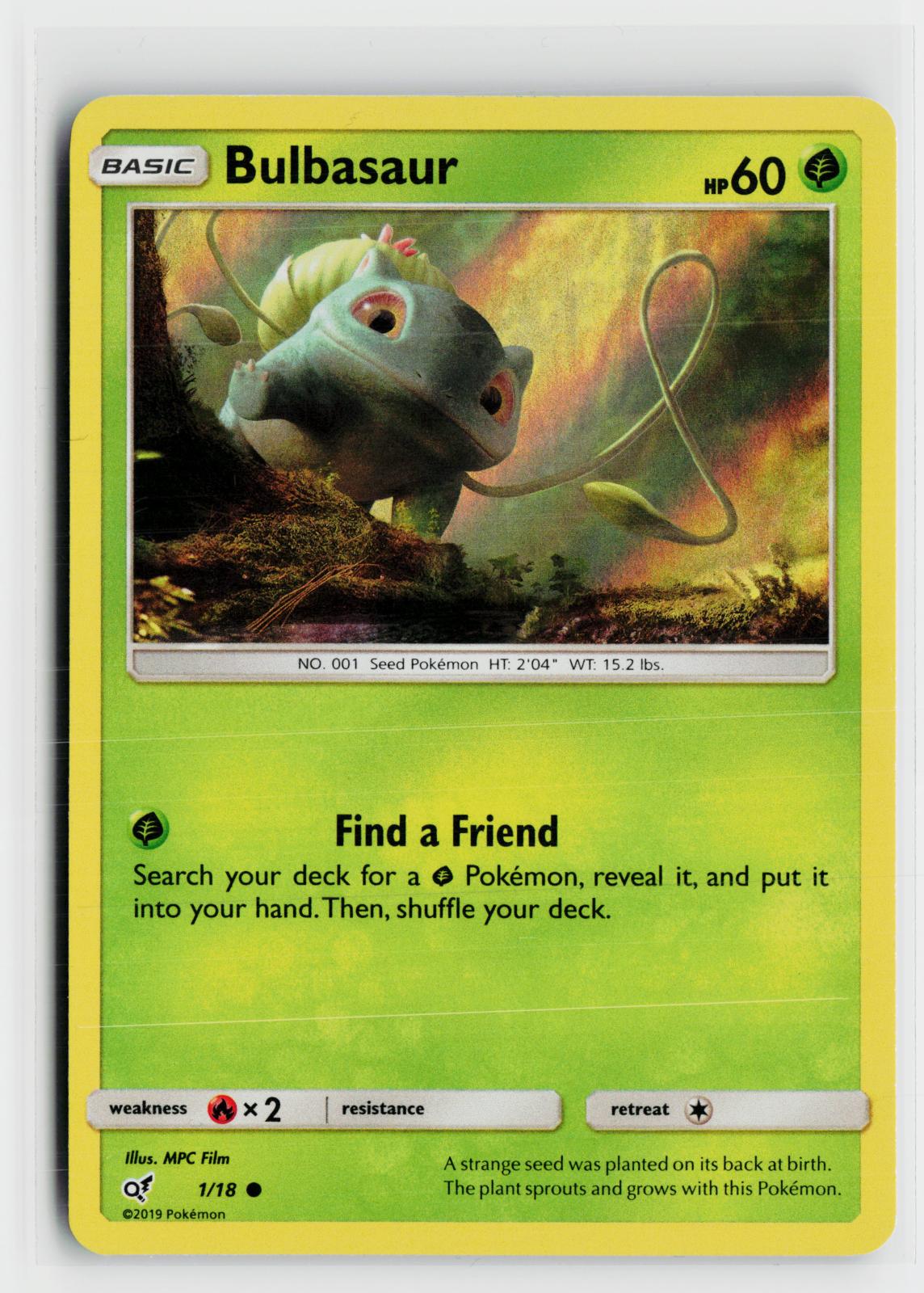 Bulbasaur 1/18 Detective Pikachu NM C Holo Pokemon