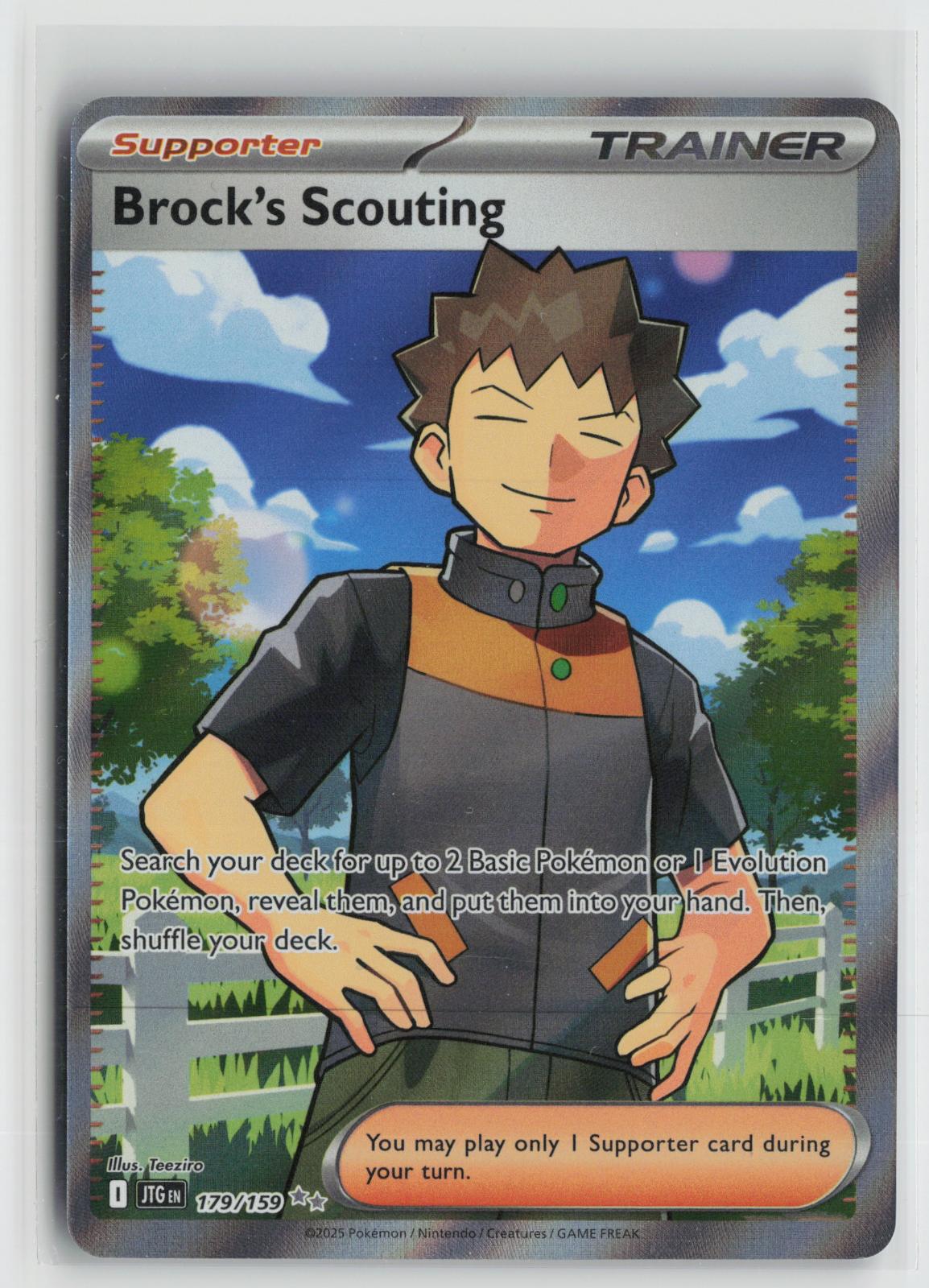Brock's Scouting 179/159 Journey Together NM Ultra Rare Holo Pokemon