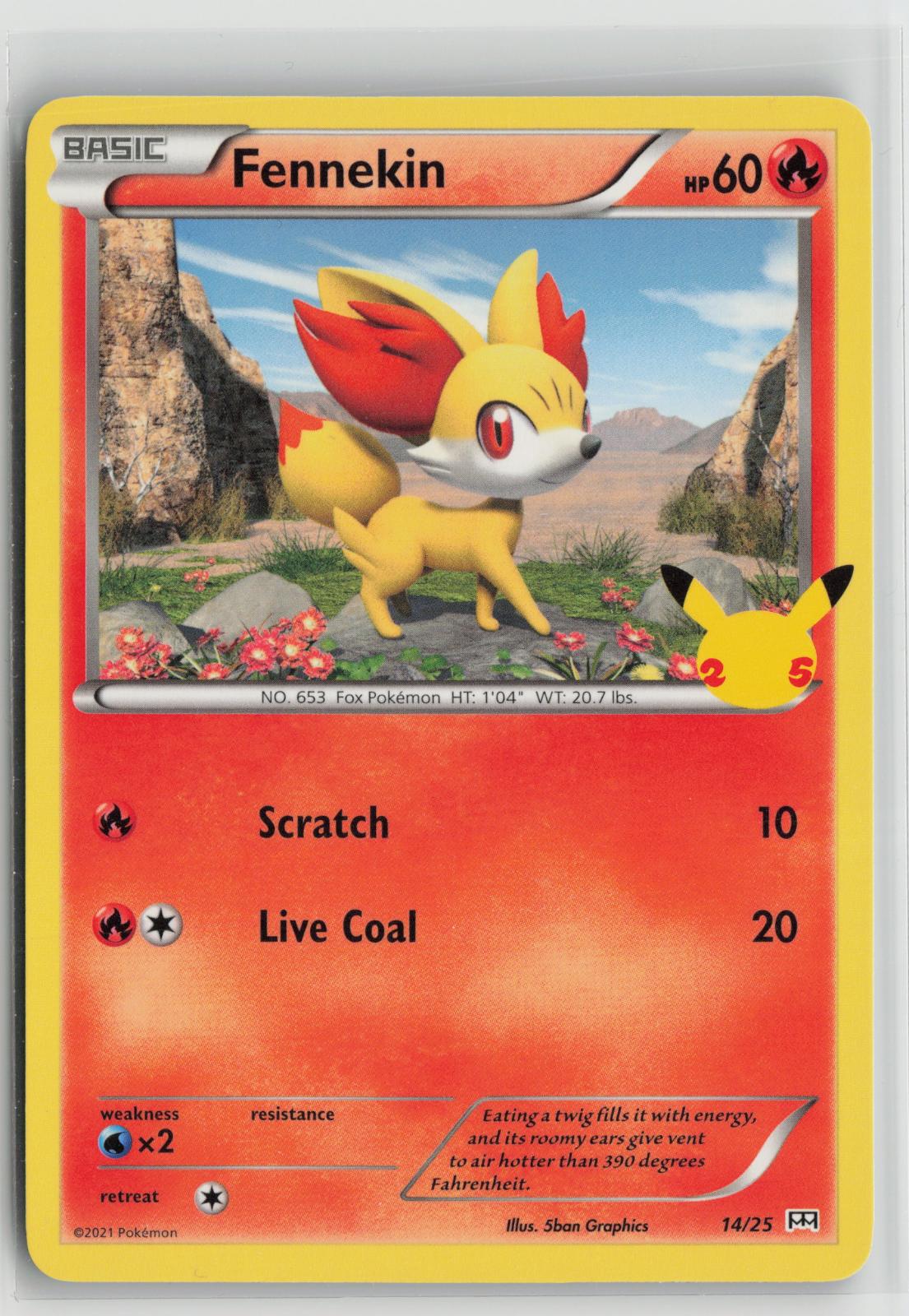 Fennekin 014/025 Promo McDonald's 25th Anniversary Promos Pokemon NM