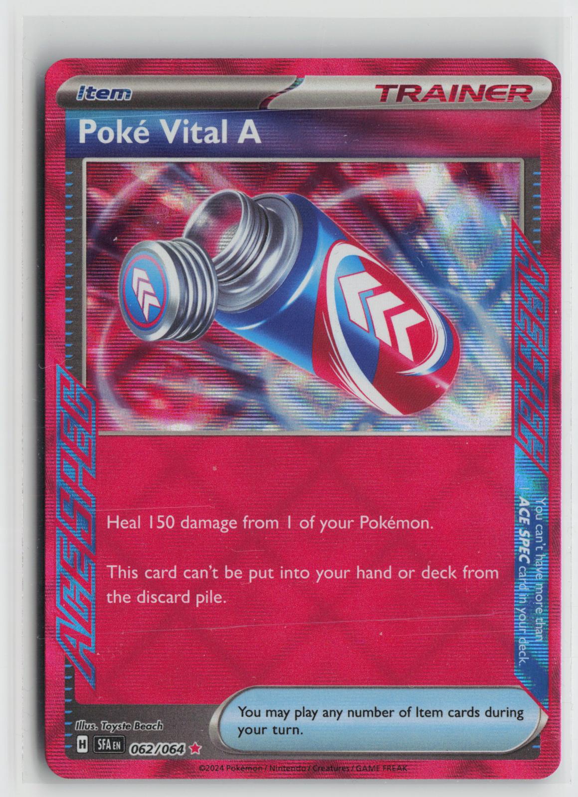 Poke Vital A 062/064 ACE SPEC Rare Shrouded Fable Pokemon Holo NM