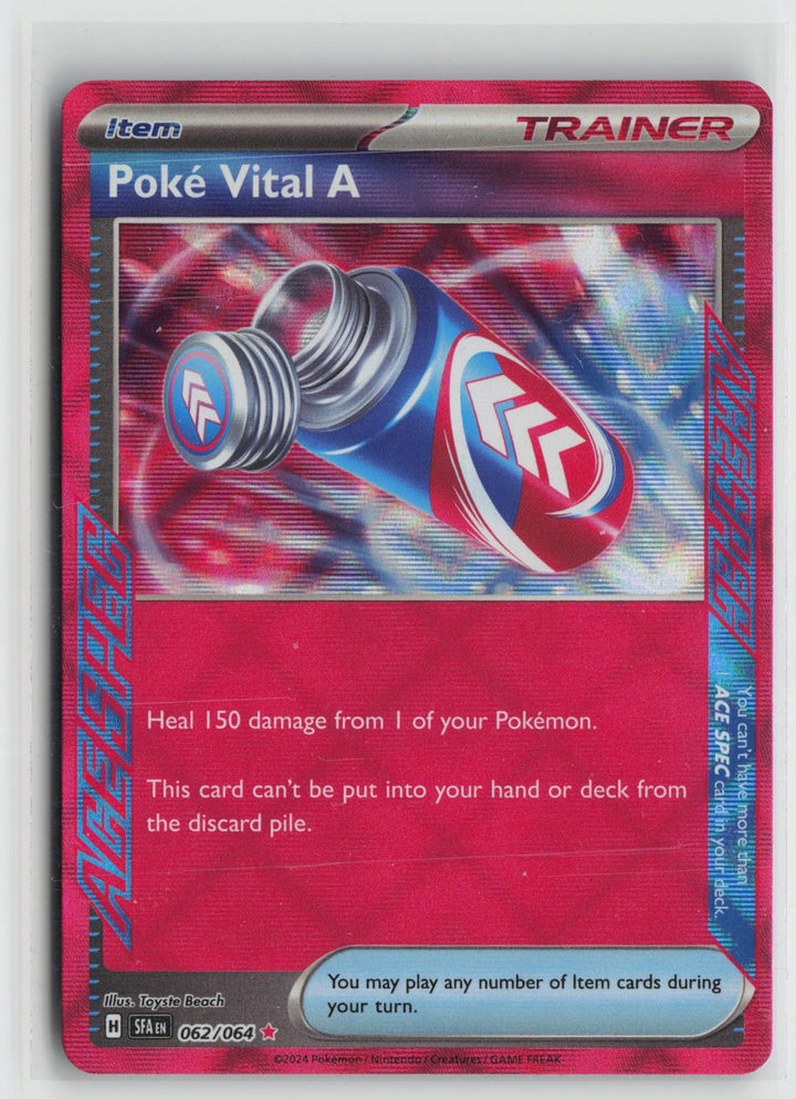 Poke Vital A 062/064 ACE SPEC Rare Shrouded Fable Pokemon Holo NM0
