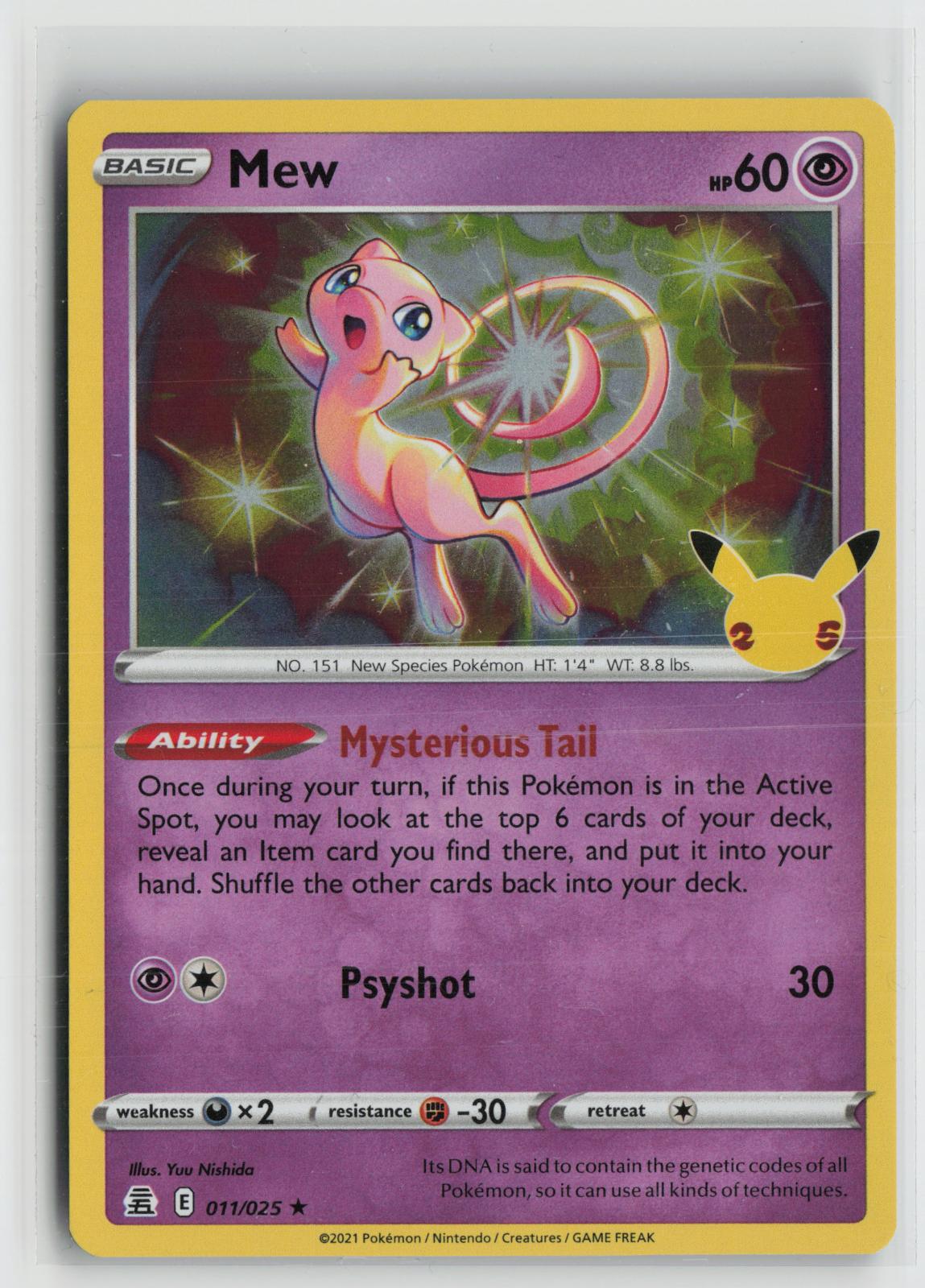 Mew 011/025 Holo Rare Celebrations Pokemon NM