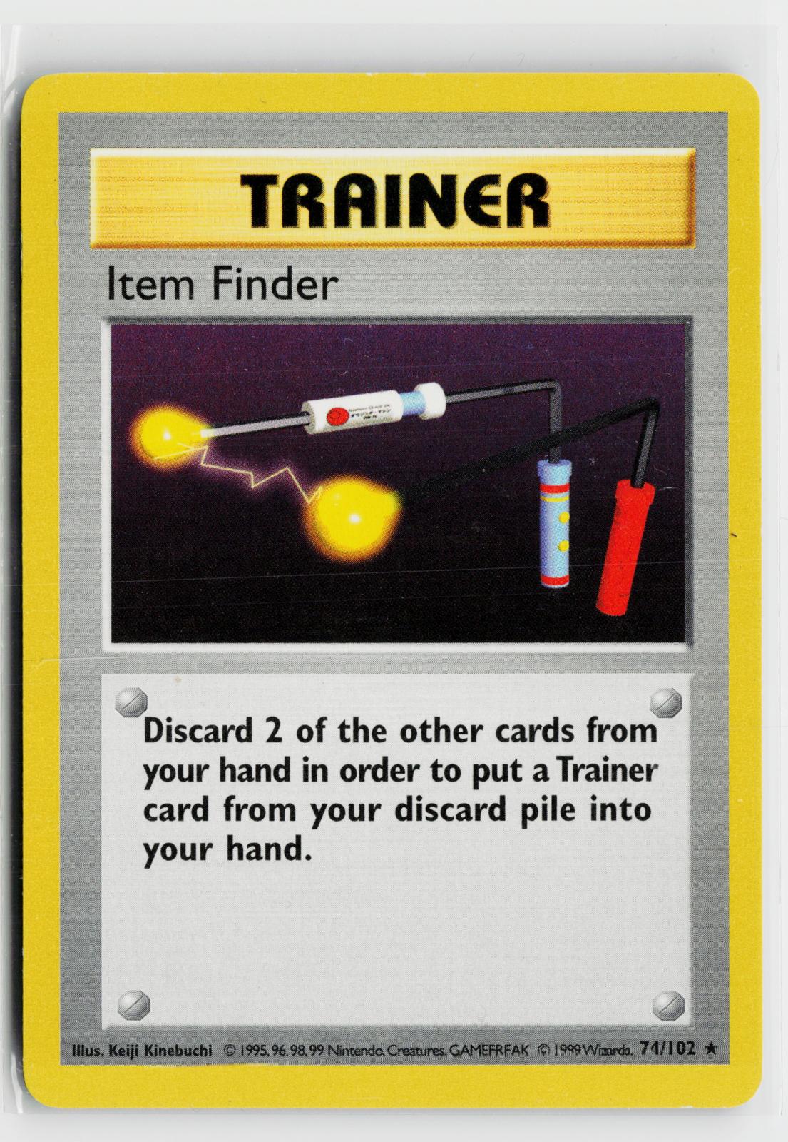 Item Finder 74/102 Base Set Shadowless NM R Unlimited Pokemon