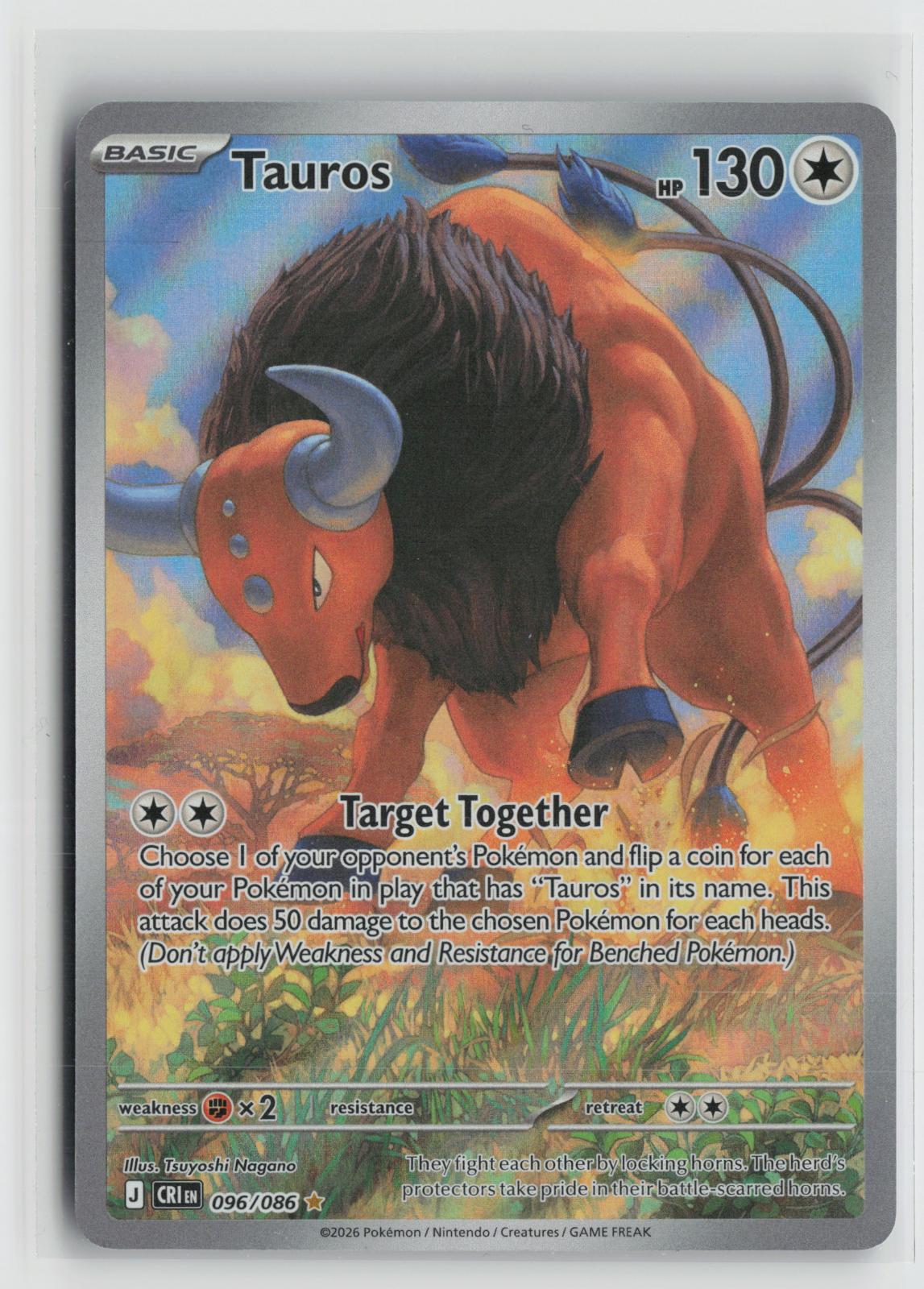 Tauros 096/086 Chaos Rising NM Holo Illustration Rare Pokemon