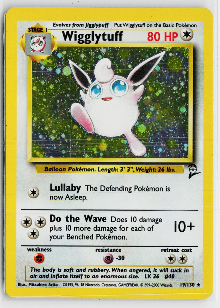 Wigglytuff 19/130 Base Set 2 NM Holo R Pokemon0