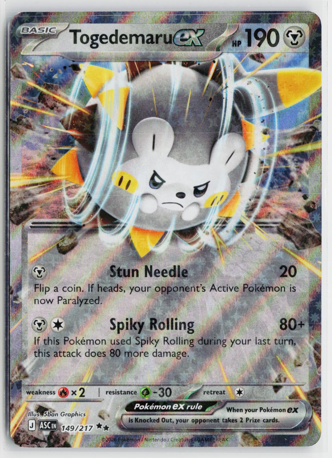 Togedemaru ex 149/217 Ascended Heroes NM RR Holo Pokemon