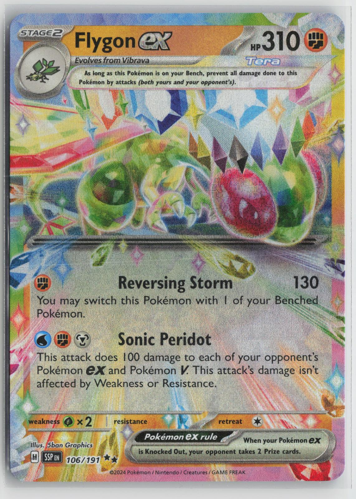 Flygon ex 106/191 Double Rare Surging Sparks Pokemon Holo NM