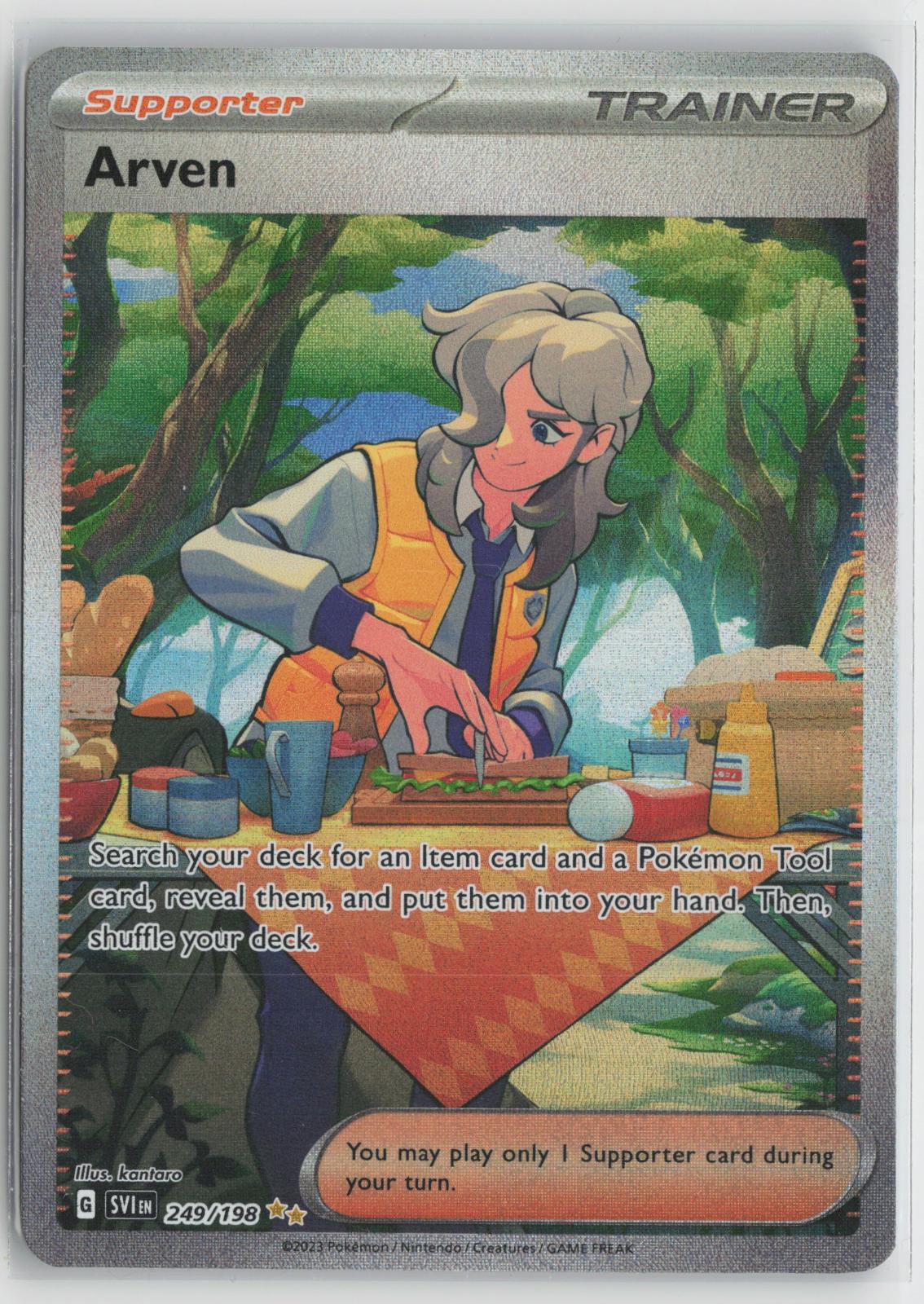 Arven 249/198 Special Illustration Rare Scarlet & Violet Pokemon Holo NM