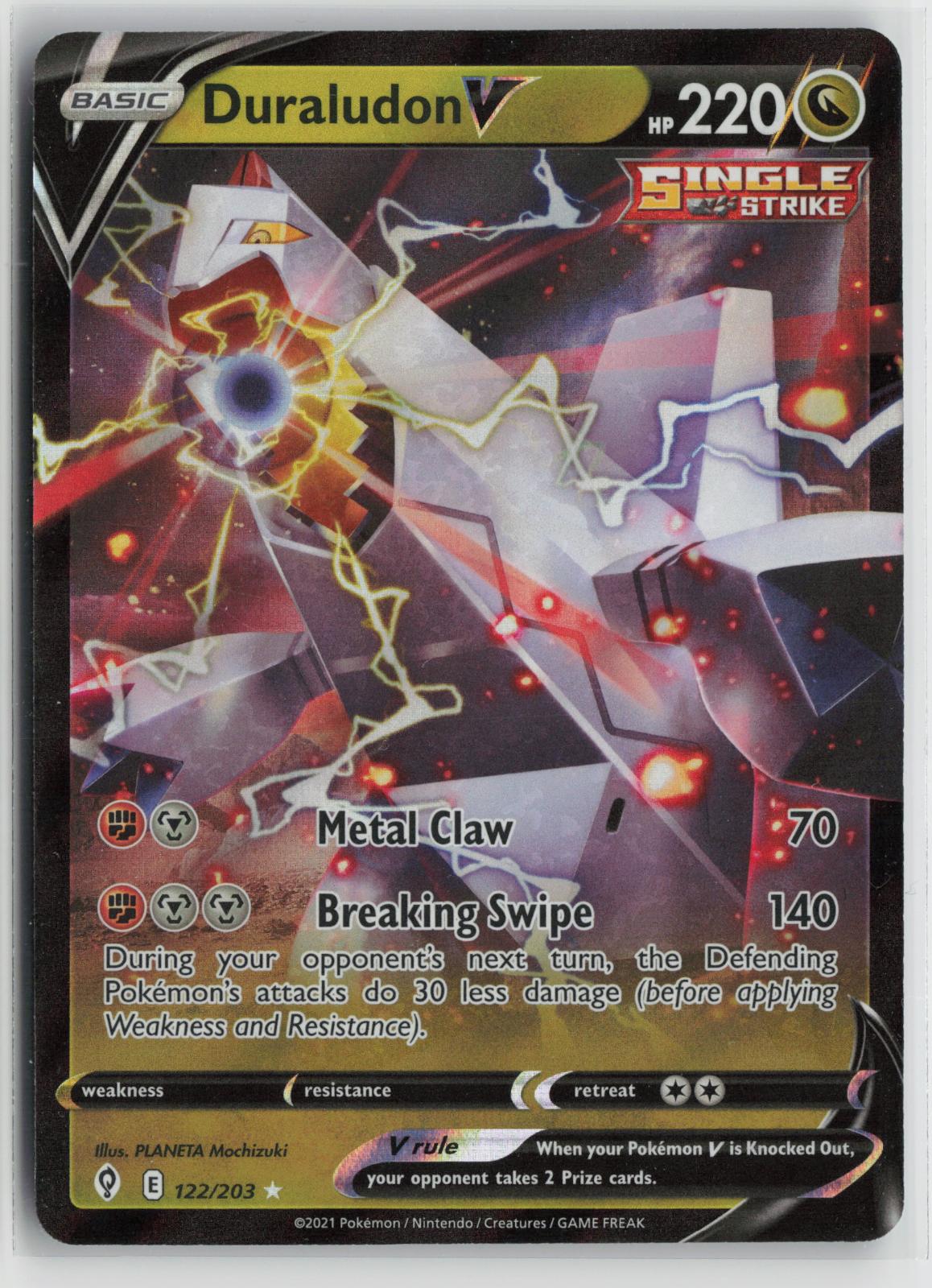 Duraludon V 122/203 Holo V Rare Evolving Skies Pokemon NM