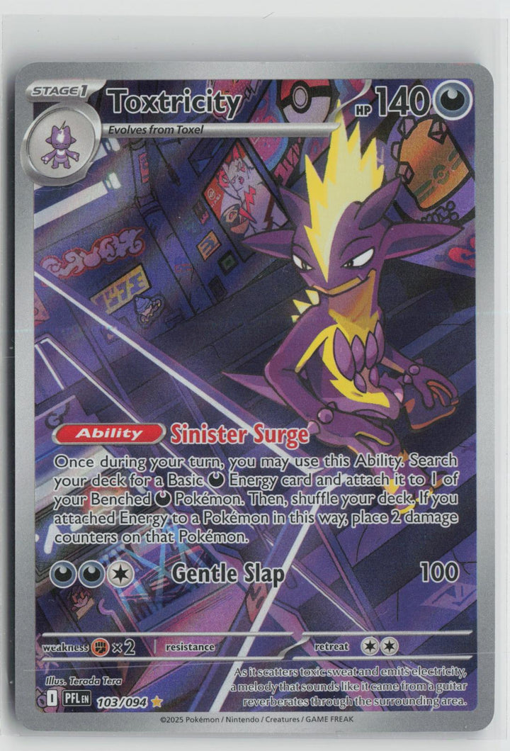 Toxtricity 103/094 Phantasmal Flames NM Illustration Rare Holo Pokemon0