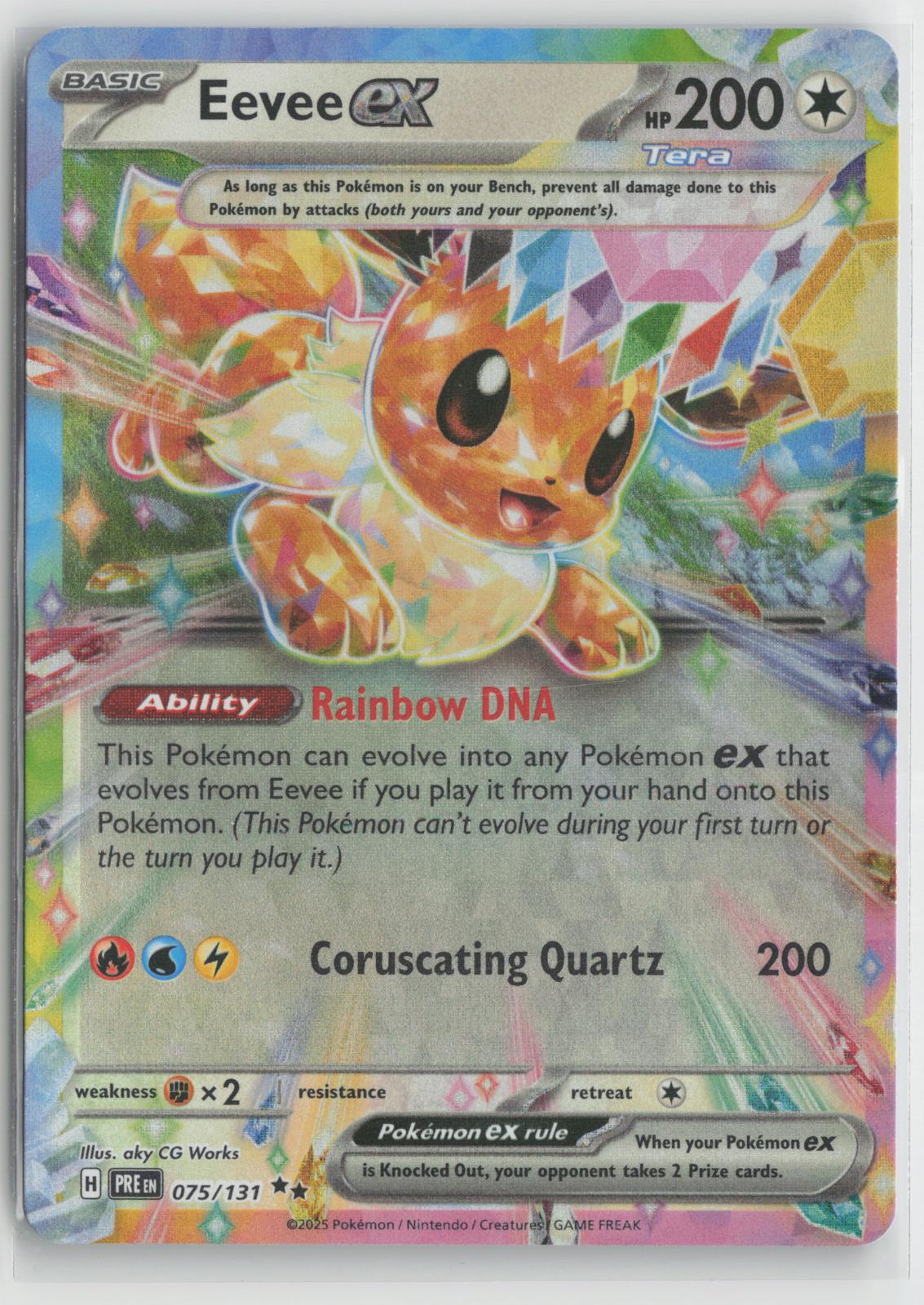 Eevee ex 075/131 Holo Double Rare Prismatic Evolutions Pokemon NM
