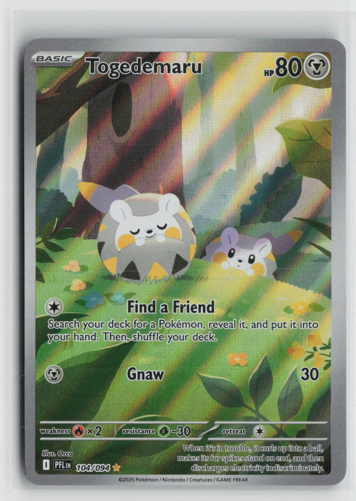 Togedemaru 104/094 Illustration Rare Phantasmal Flames Pokemon Holo NM0
