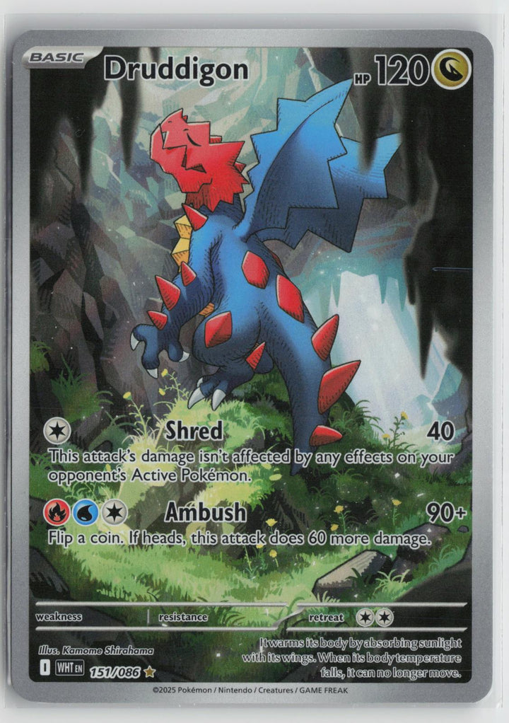 Druddigon 151/086 White Flare NM Holo Illustration Rare Pokemon0