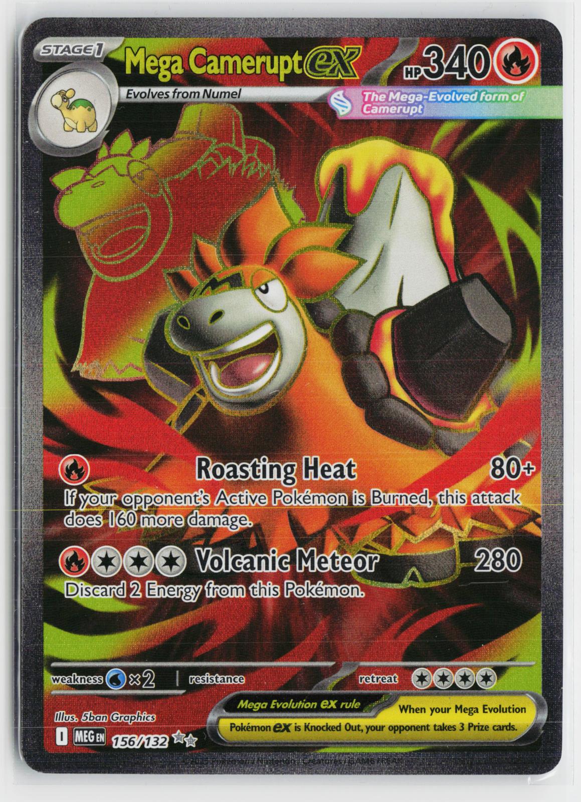 Mega Camerupt ex 156/132 Mega Evolution NM UR Holo Pokemon