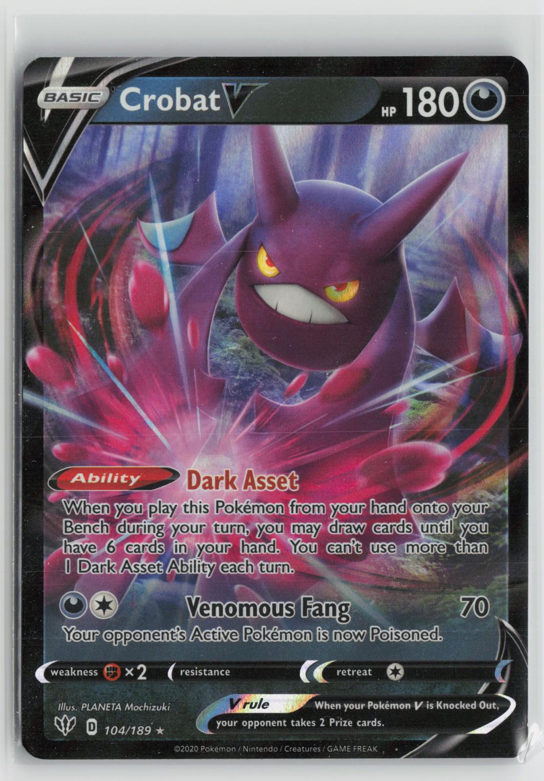 Crobat V 104/189 Darkness Ablaze NM Holo V Rare Pokemon