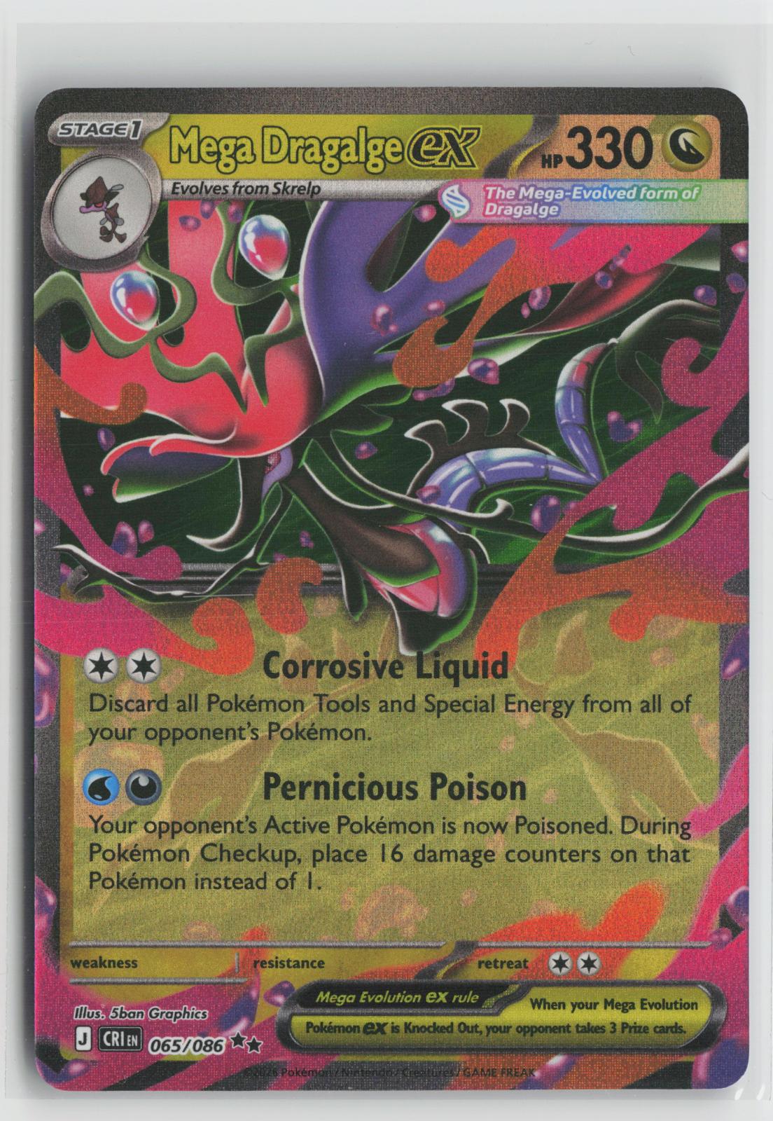 Mega Dragalge ex 065/086 Holo Double Rare Chaos Rising Pokemon NM