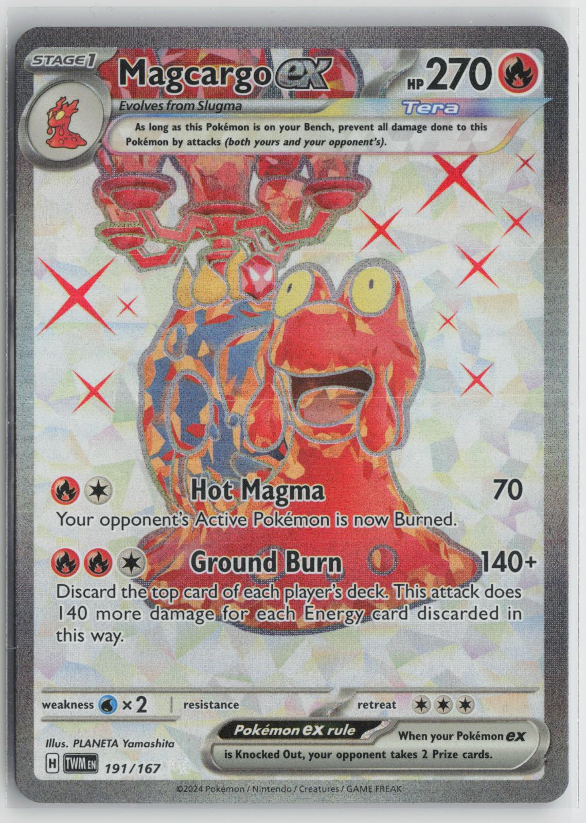 Magcargo ex 191/167 Ultra Rare Twilight Masquerade Pokemon Holo NM