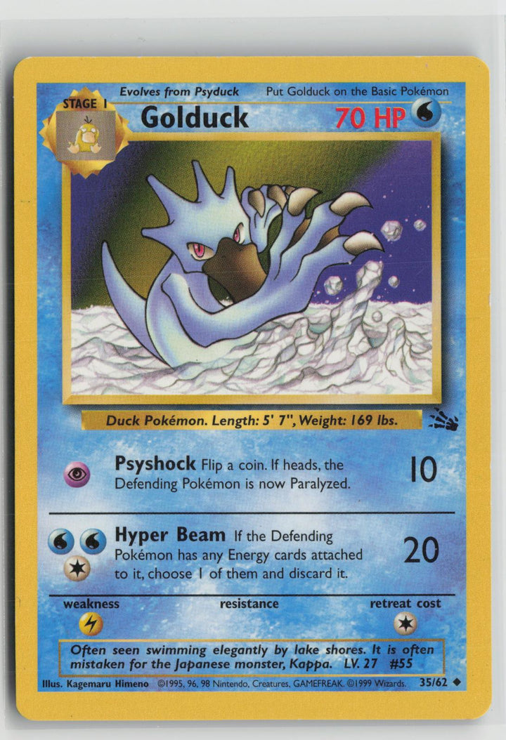 Golduck 35/62 Uncommon Fossil Pokemon NM0