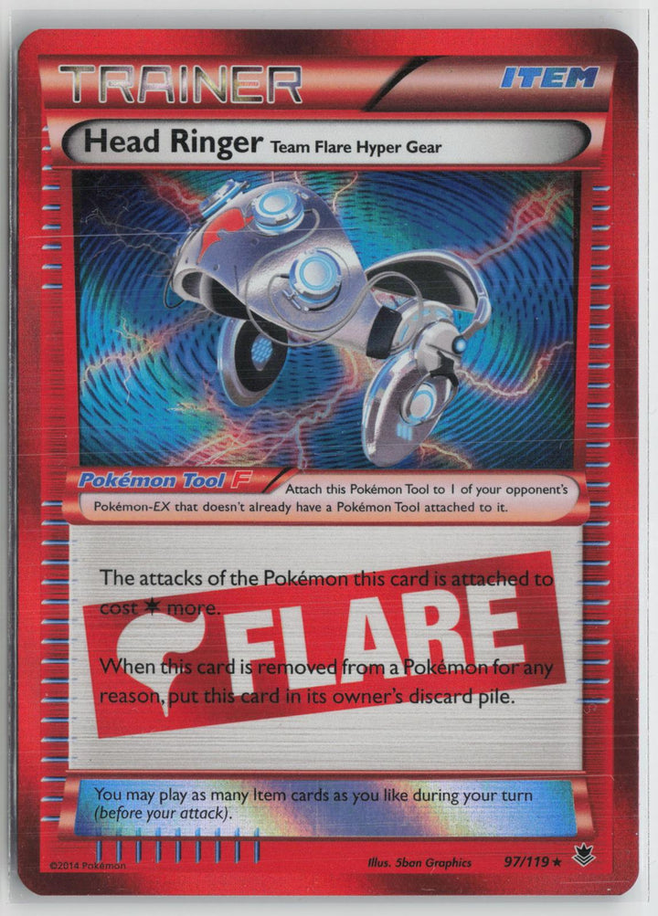 Head Ringer Team Flare Hyper Gear 97/119 Holo Rare Phantom Forces Pokemon NM0