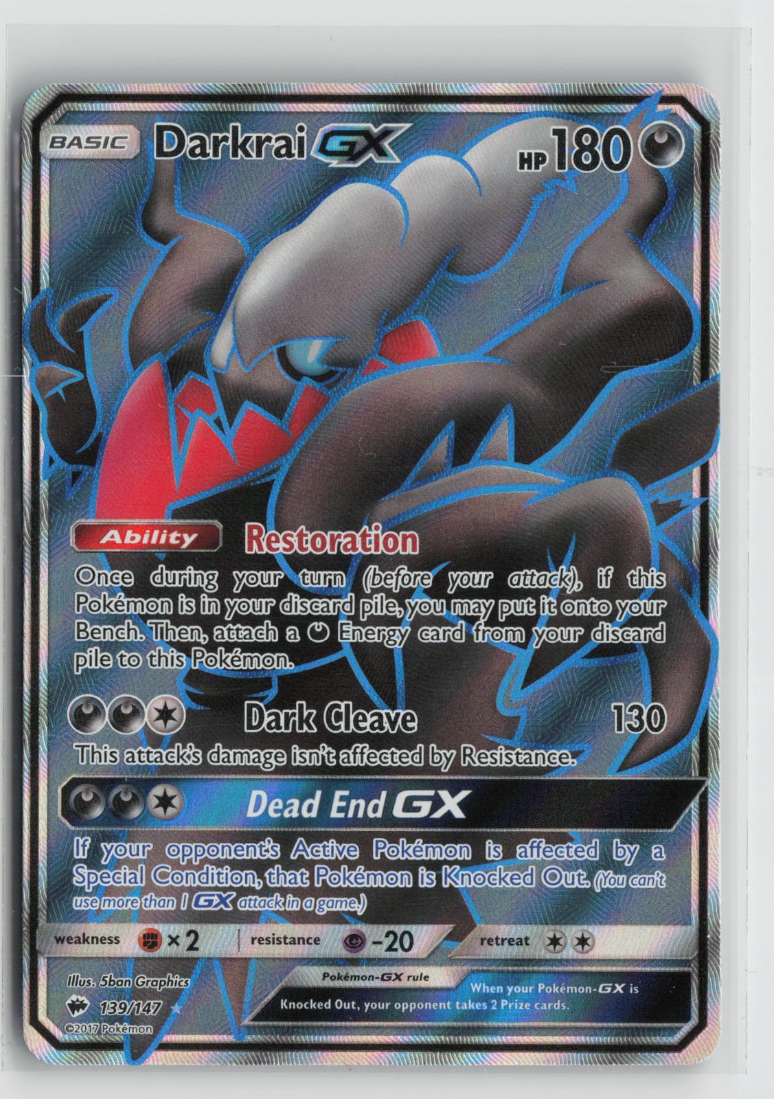 Darkrai GX 139/147 Burning Shadows NM Ultra Rare Holo Pokemon