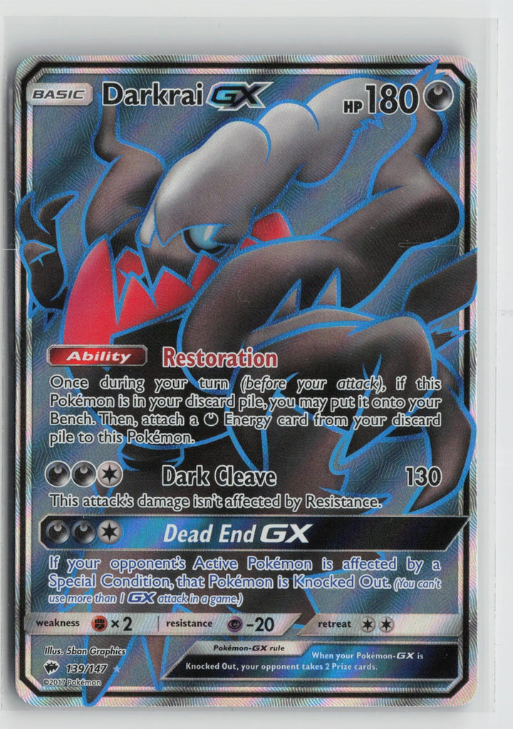 Darkrai GX 139/147 Burning Shadows NM Ultra Rare Holo Pokemon0