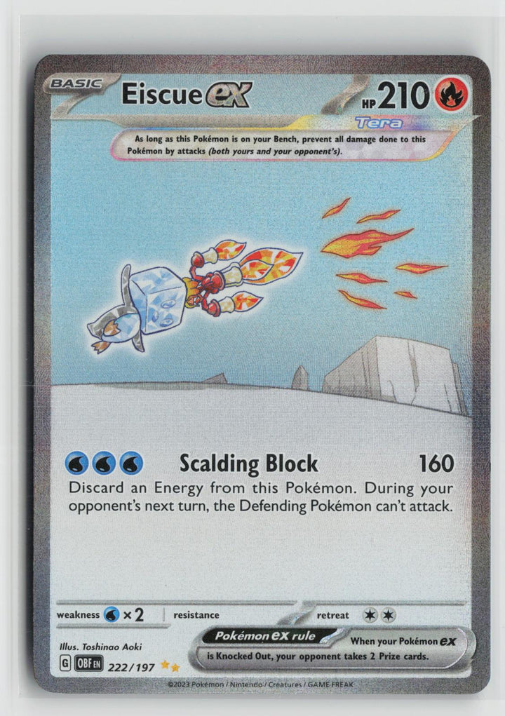Eiscue ex 222/197 Special Illustration Rare Obsidian Flames Pokemon Holo NM0