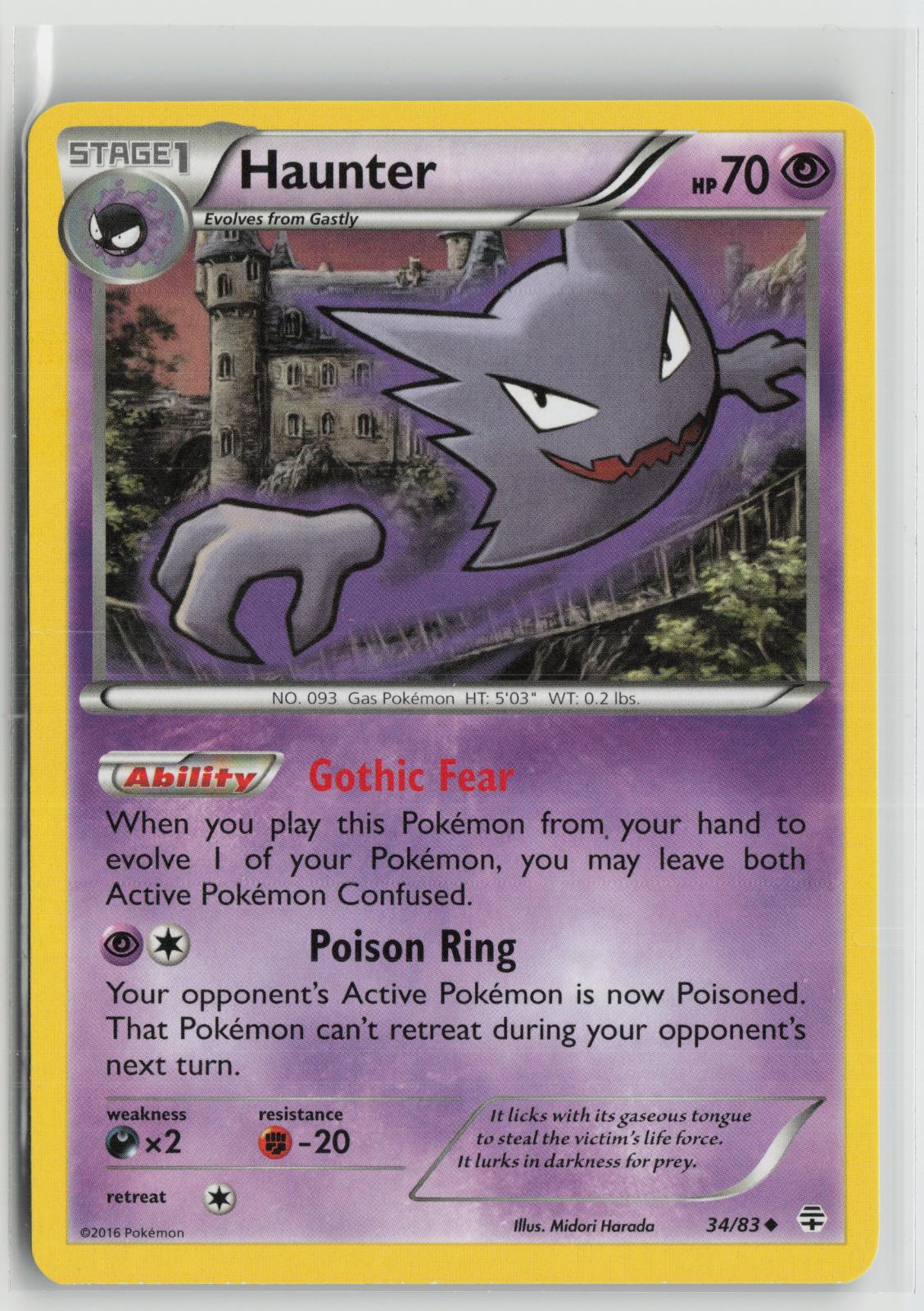 Haunter 34/83 Uncommon Generations Pokemon NM