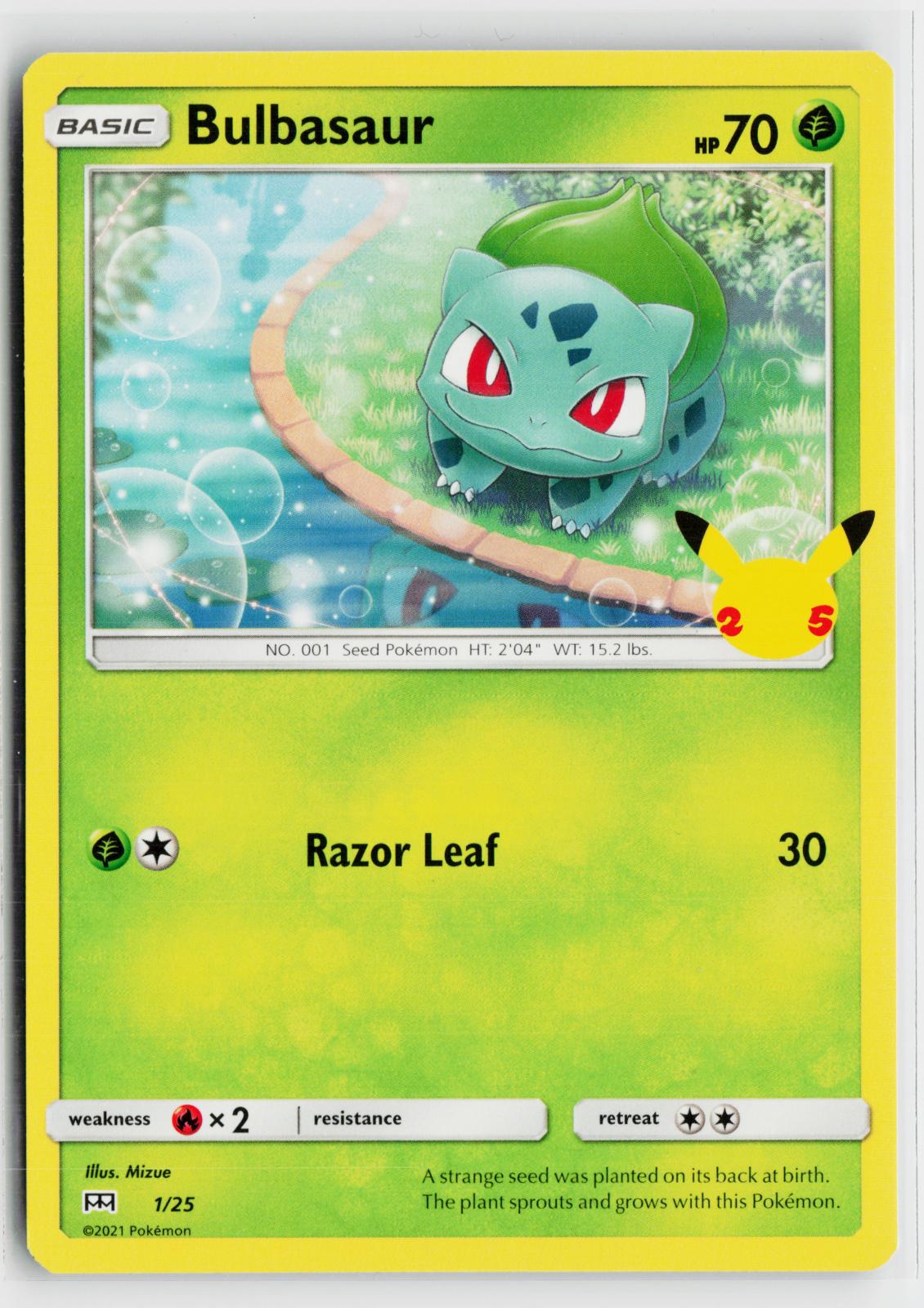 Bulbasaur 001/025 McDonald's 25th Anniversary Promos NM P Pokemon
