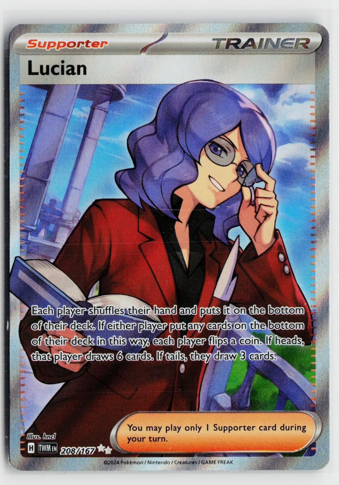 Lucian 208/167 Twilight Masquerade NM Ultra Rare Holo Pokemon