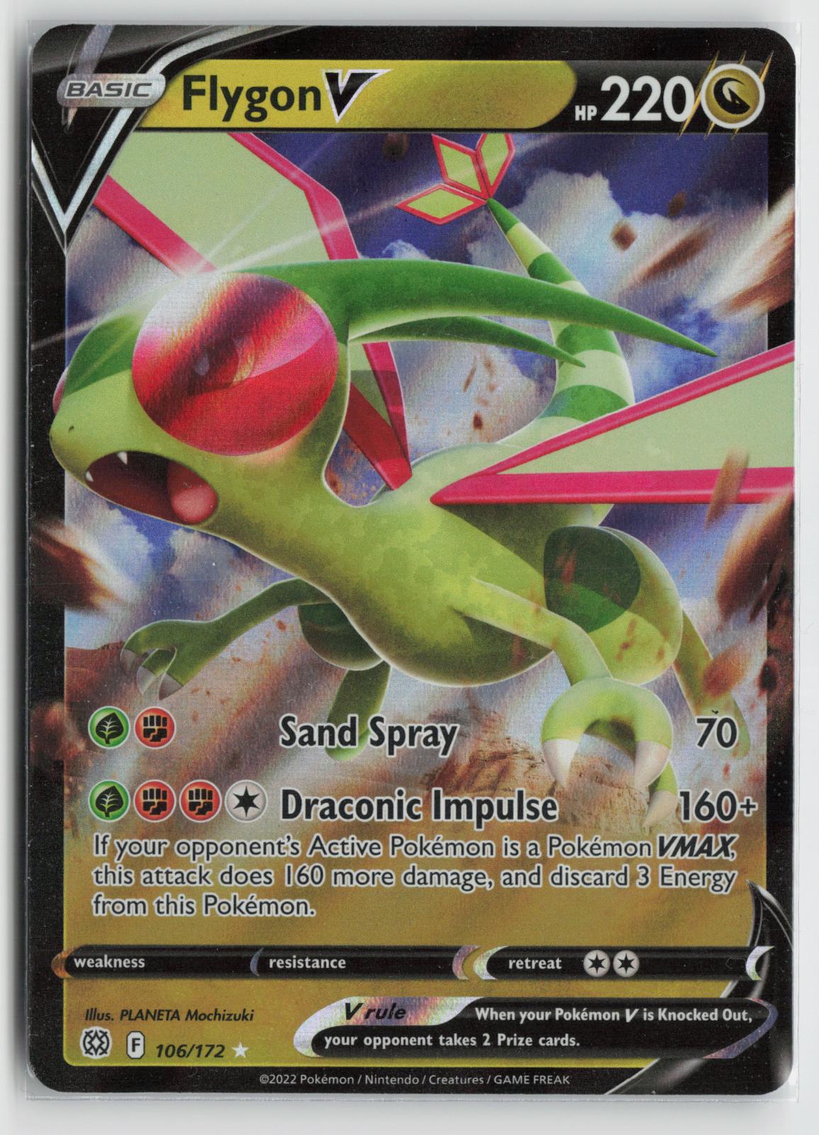 Flygon V 106/172 Holo V Rare Brilliant Stars Pokemon NM