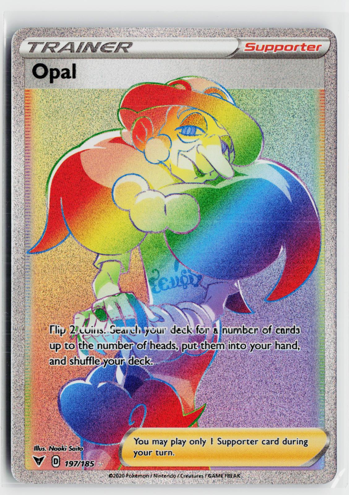 Opal 197/185 Vivid Voltage NM Rainbow Holo Pokemon