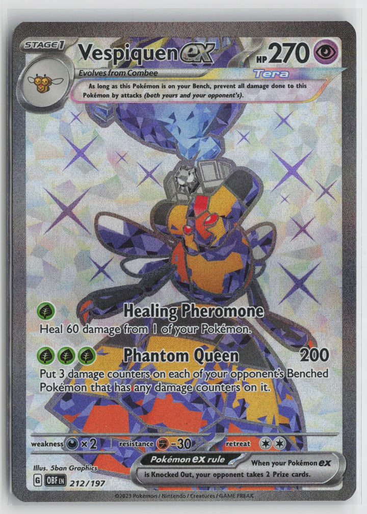 Vespiquen ex 212/197 Ultra Rare Obsidian Flames Pokemon Holo NM0