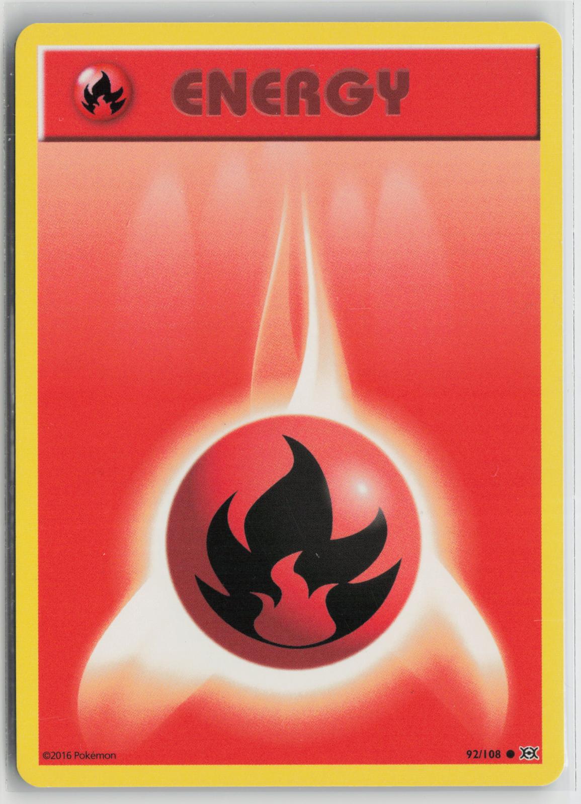 Fire Energy 92/108 Common Evolutions Pokemon NM