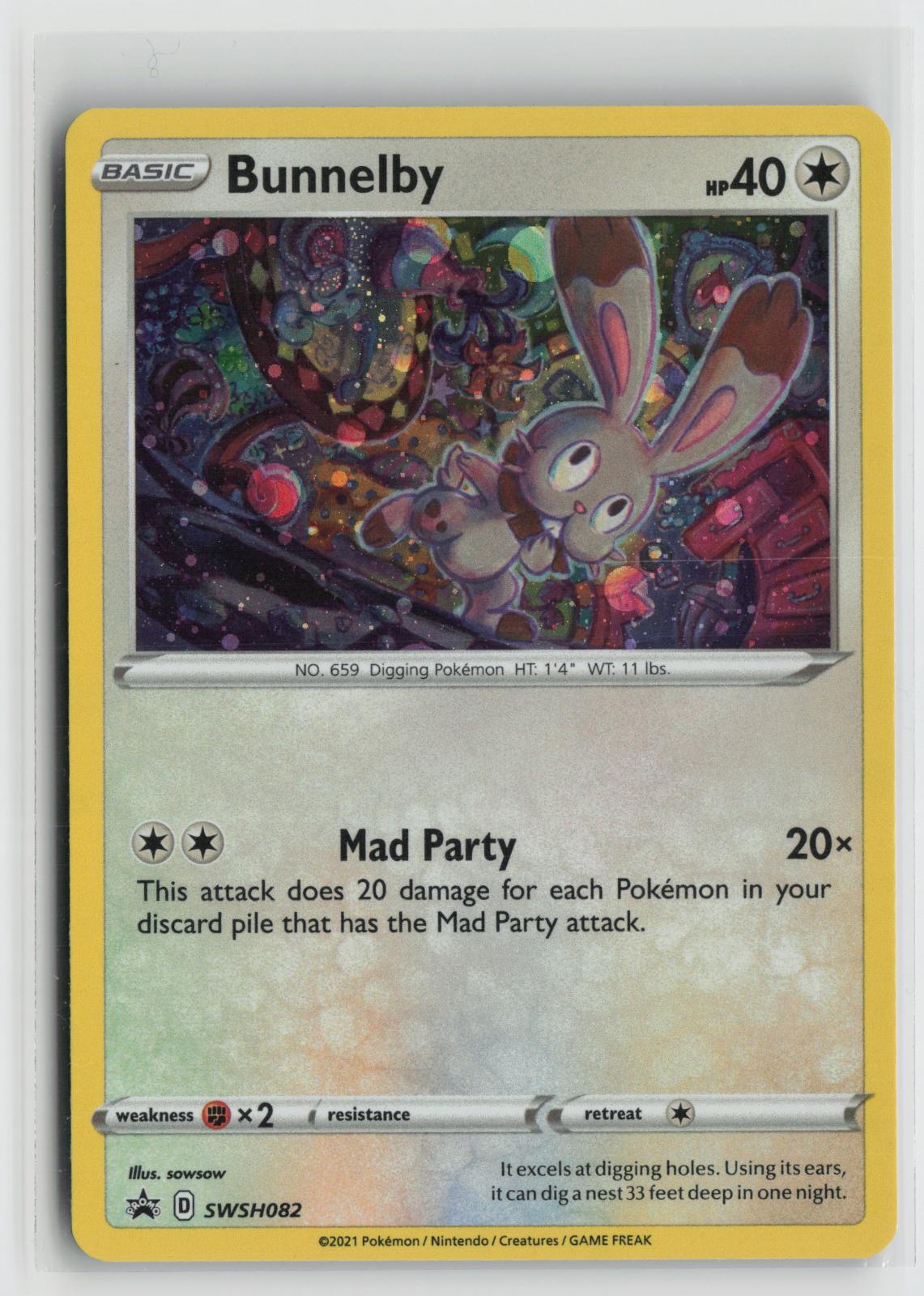 Bunnelby SWSH082 Holo Promo Sword & Shield Promo Pokemon NM