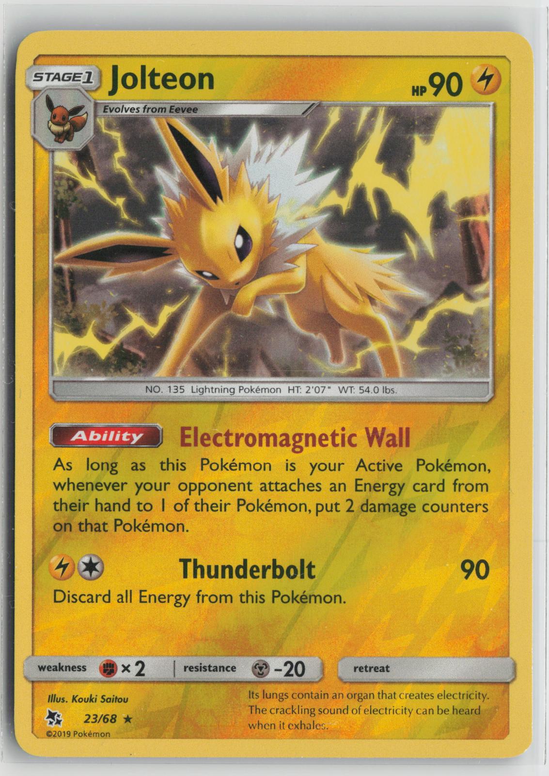Jolteon 23/68 Rare Hidden Fates Pokemon NM