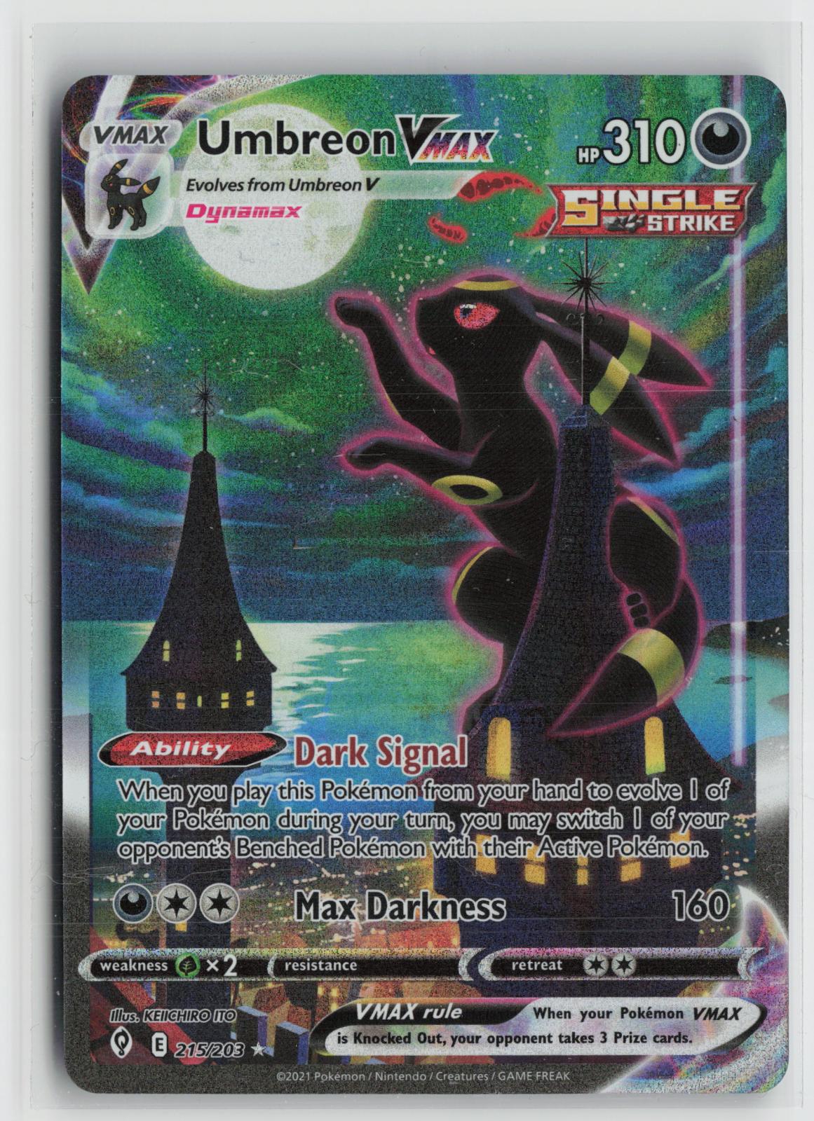 Umbreon VMAX 215/203 Alternate Art Evolving Skies Pokemon NM
