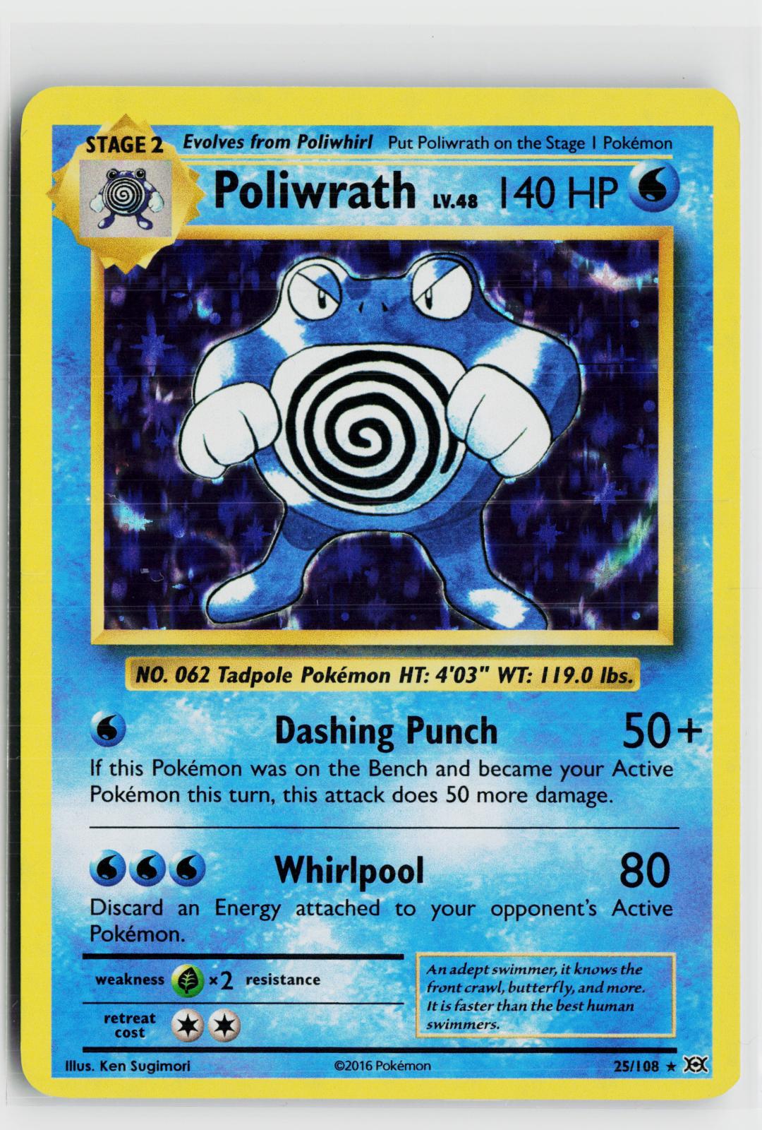 Poliwrath 25/108 Evolutions NM Holo R Pokemon