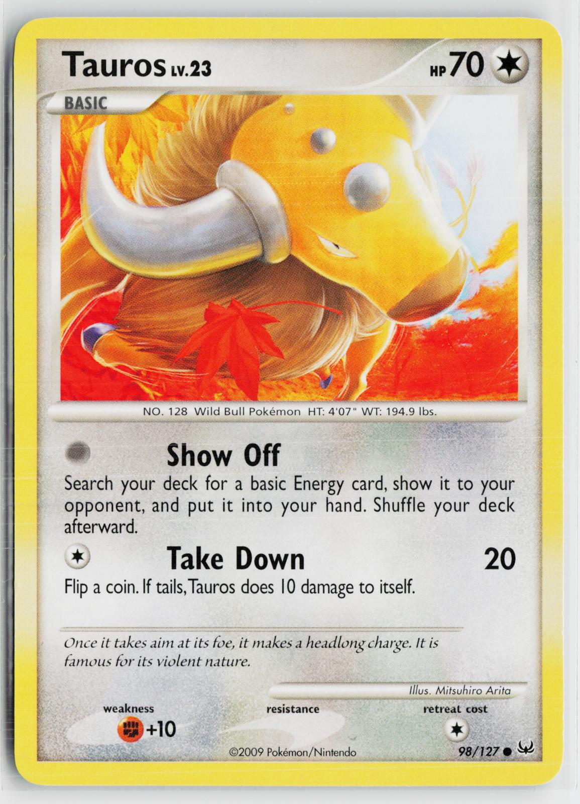 Tauros 98/127 Platinum NM C Pokemon