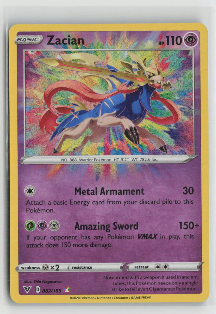 Zacian 082/185 Amazing Rare Vivid Voltage Pokemon NM0