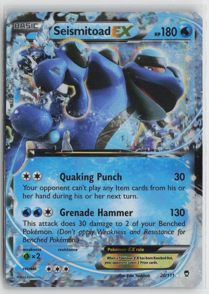 Seismitoad EX 20/111 Holo EX Rare Furious Fists Pokemon MP0