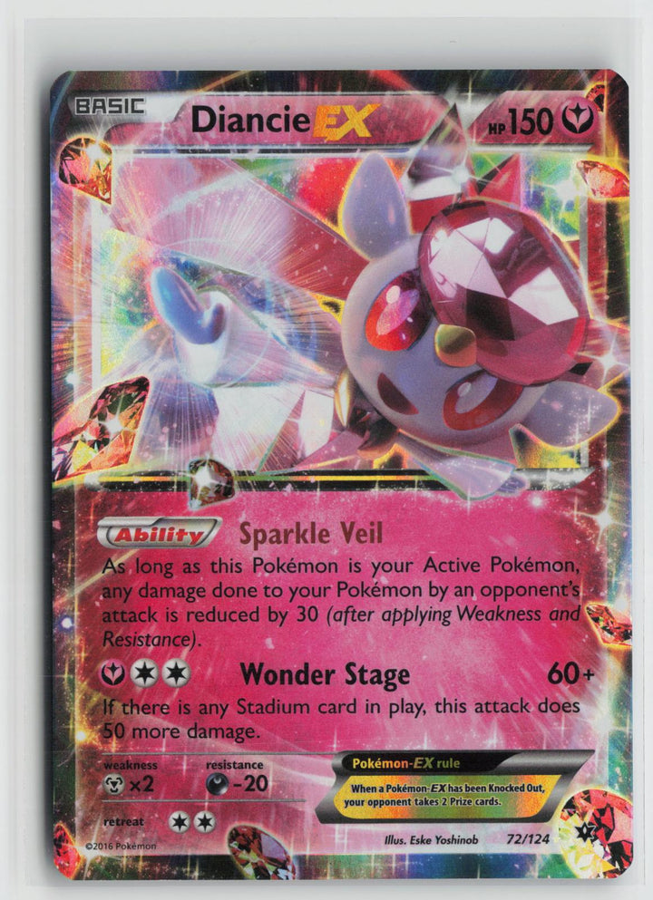Diancie EX 72/124 Fates Collide NM Holo EX Rare Pokemon0
