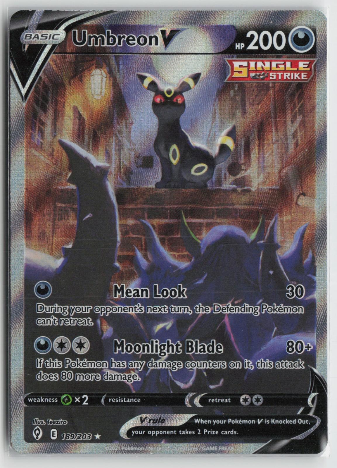 Umbreon V 189/203 Ultra Rare Evolving Skies Pokemon Holo NM
