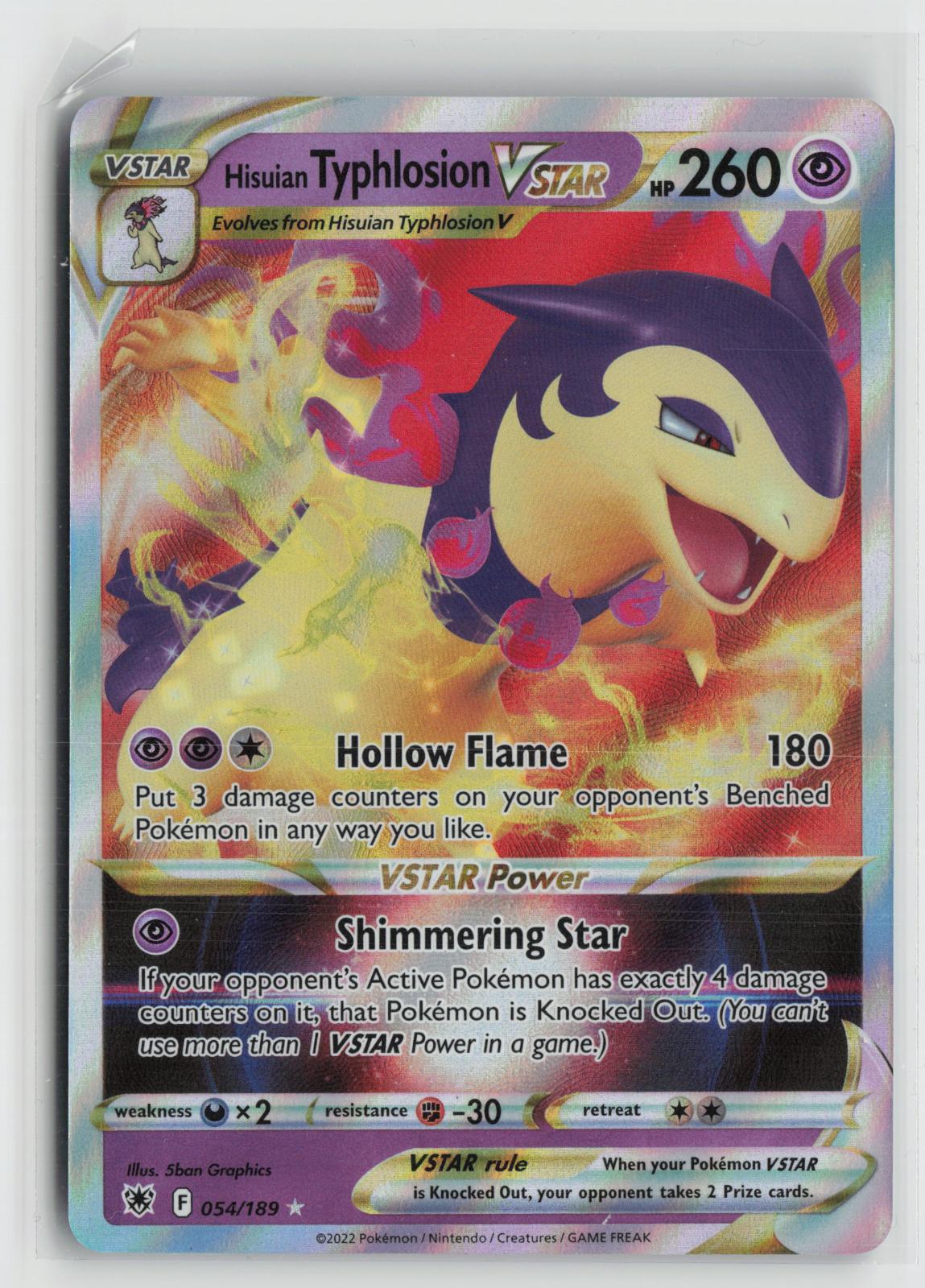Hisuian Typhlosion VSTAR 054/189 Holo VSTAR Rare Astral Radiance Pokemon NM