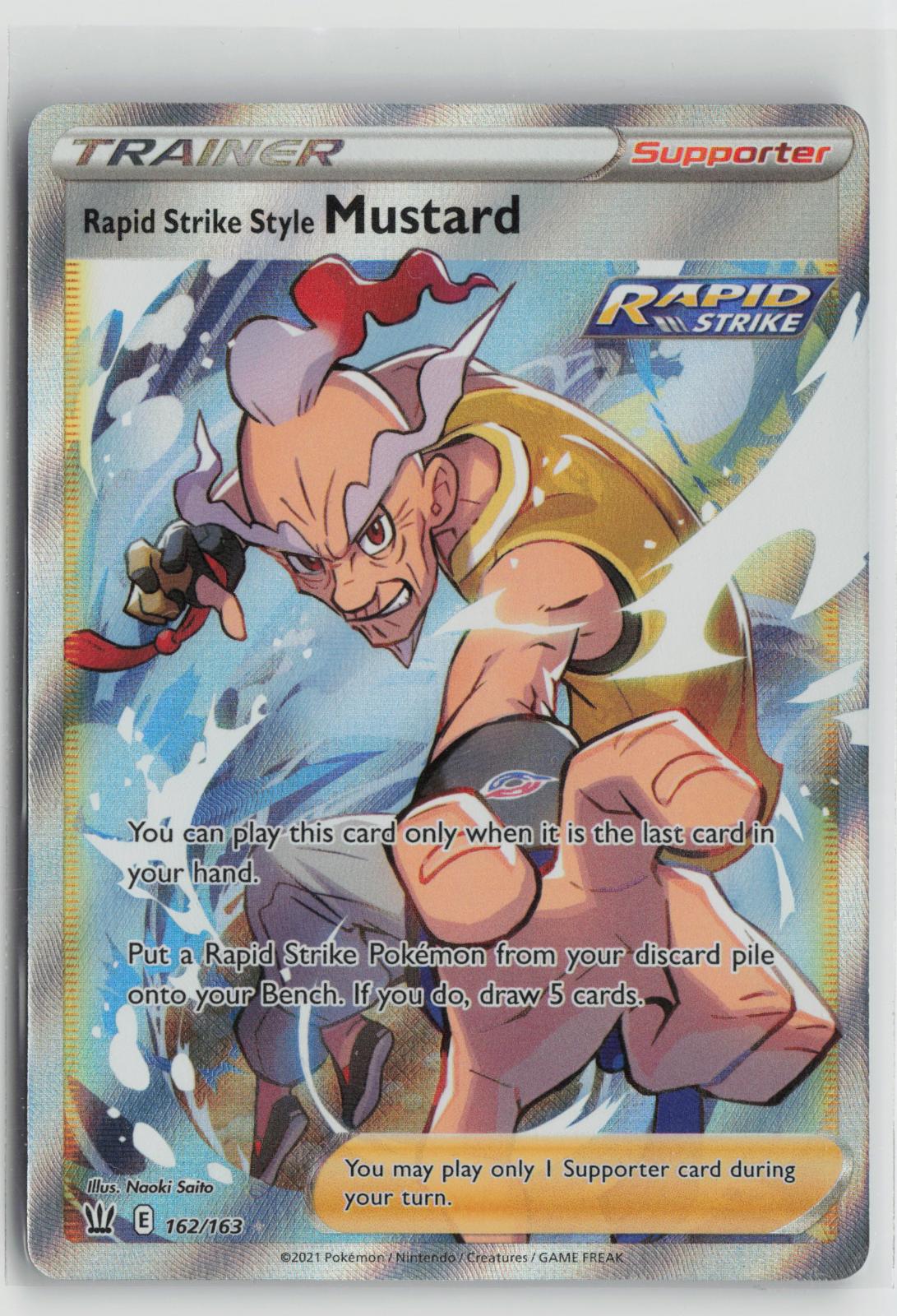 Rapid Strike Style Mustard 162/163 Ultra Rare Battle Styles Pokemon Holo NM