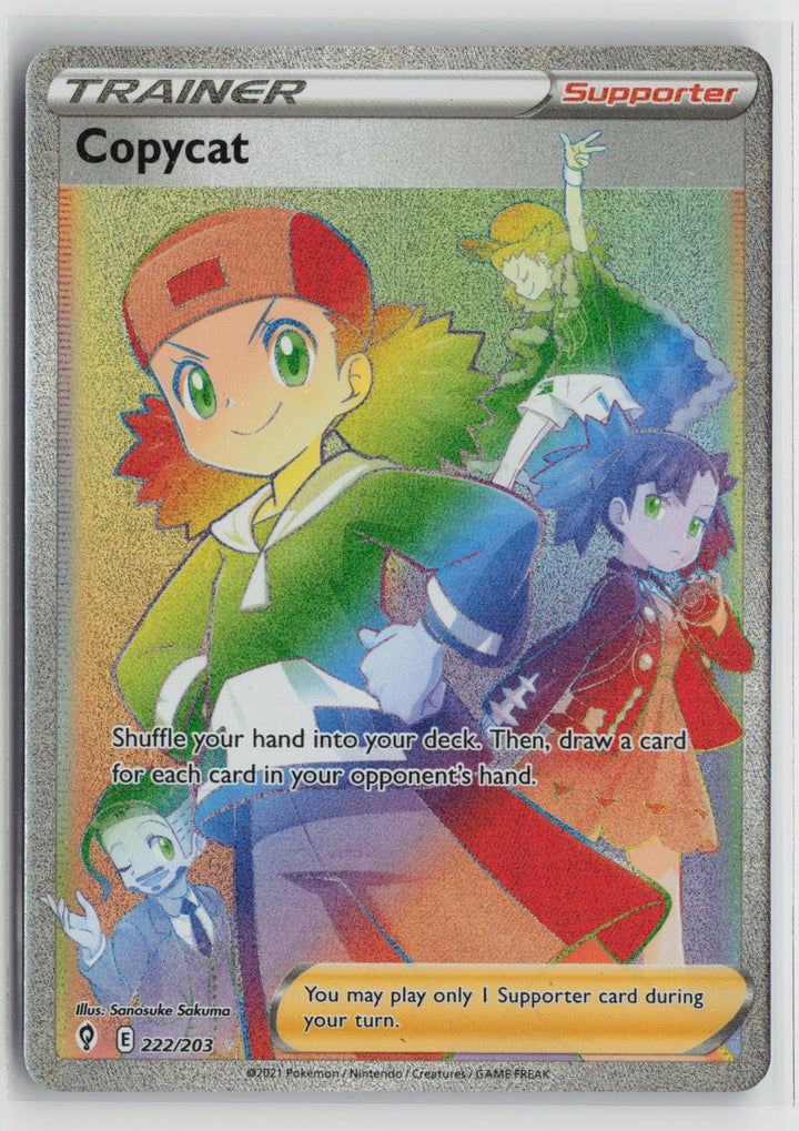 Copycat 222/203 Evolving Skies NM Rainbow Rare Holo Pokemon0