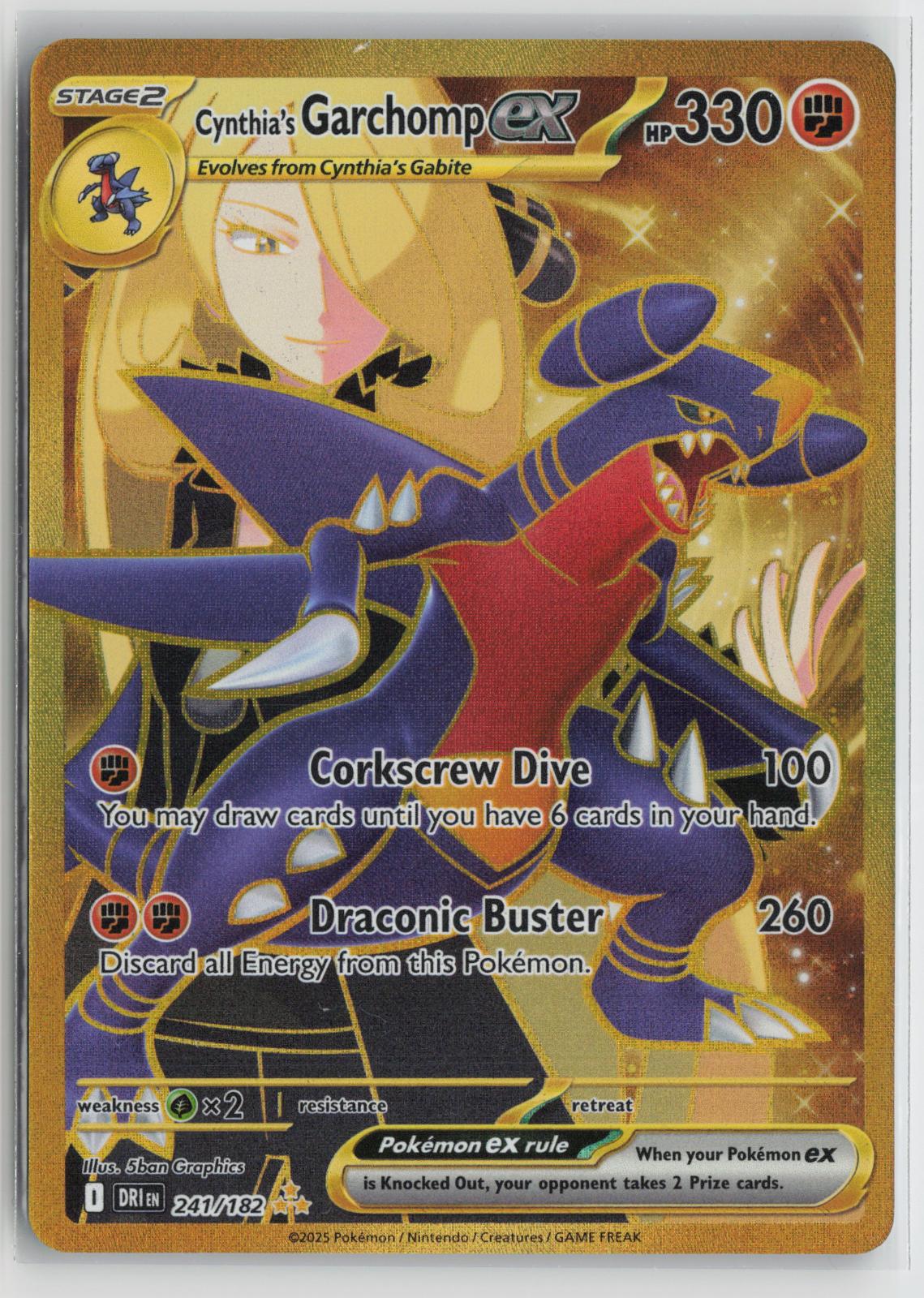Cynthia's Garchomp ex 241/182 Destined Rivals NM Hyper Rare Holo Pokemon