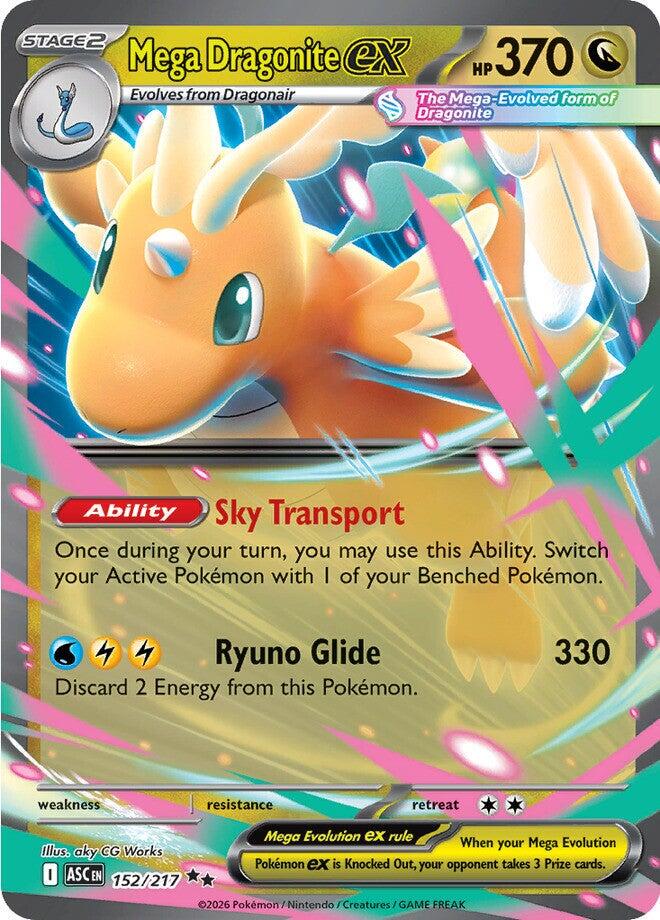 Mega Dragonite ex 152/217 Ascended Heroes NM RR Holo Pokemon