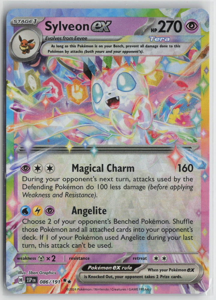 Sylveon ex 086/191 Double Rare Surging Sparks Pokemon Holo NM0